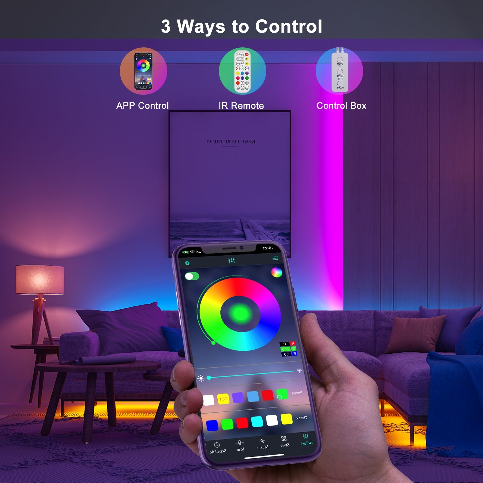 Strip Light Controller with Control and Music Sync via Bluetoo – Sunity-Lighting