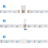 20pcs LED Strip Connectors Set with 8pcs T-Shape PCB Board for Non-Waterproof 10mm 4 Pin RGB LED Strip