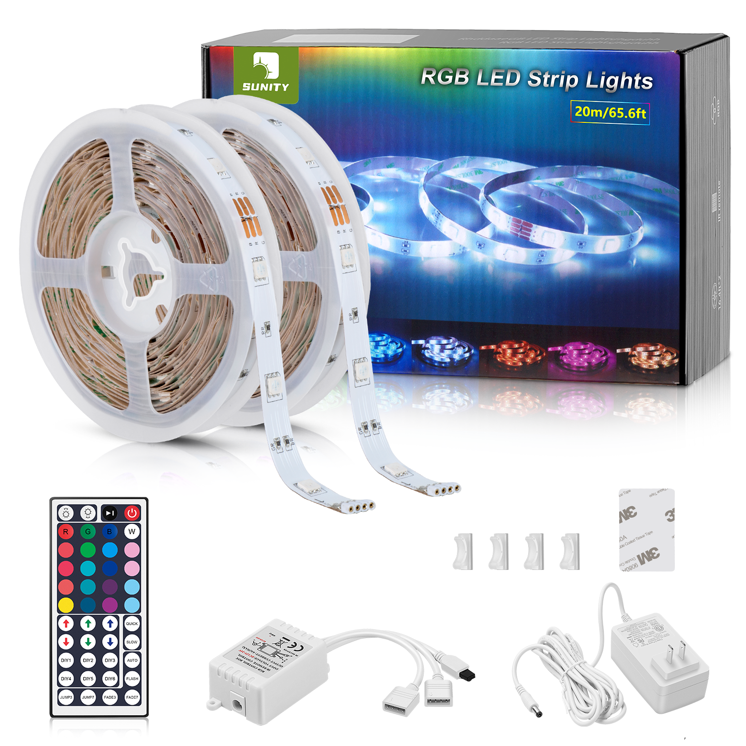 Sunity 20m RGB led Lights Strip 44 Key Remote Version Sunity